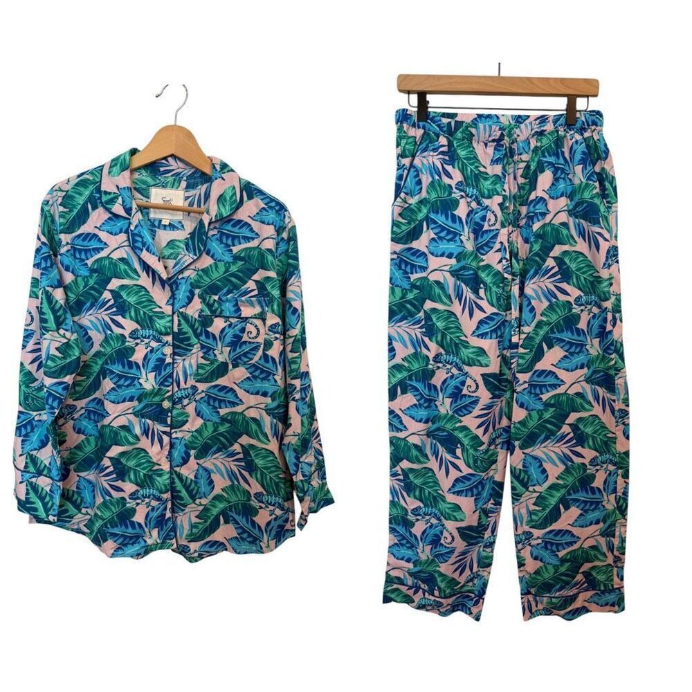 NWT Printfresh Tropical Iguana Two-Piece Pajama Set Size S